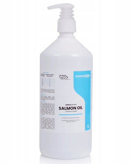 Norvegiškas lašišų aliejus šunims ir katėms Salmon Oil Omega 3 Omega 6 1000 ml
