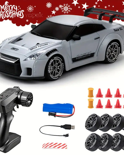 Nuotolinio Valdymo Drift Automobilis 1:24, 2.4Ghz 4WD, Su Šviesomis ir Kliūtimis