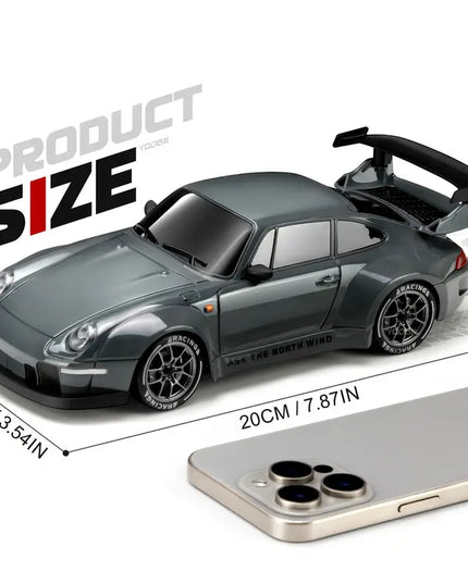 Nuotolinio Valdymo Drift Automobilis 1:24, 2.4Ghz 4WD, Su Šviesomis ir Kliūtimis