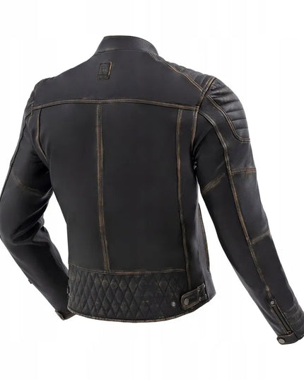 Odinė motociklininko striukė Rebelhorn Hunter II Vintage Brown