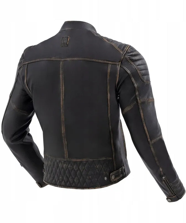 Odinė motociklininko striukė Rebelhorn Hunter II Vintage Brown
