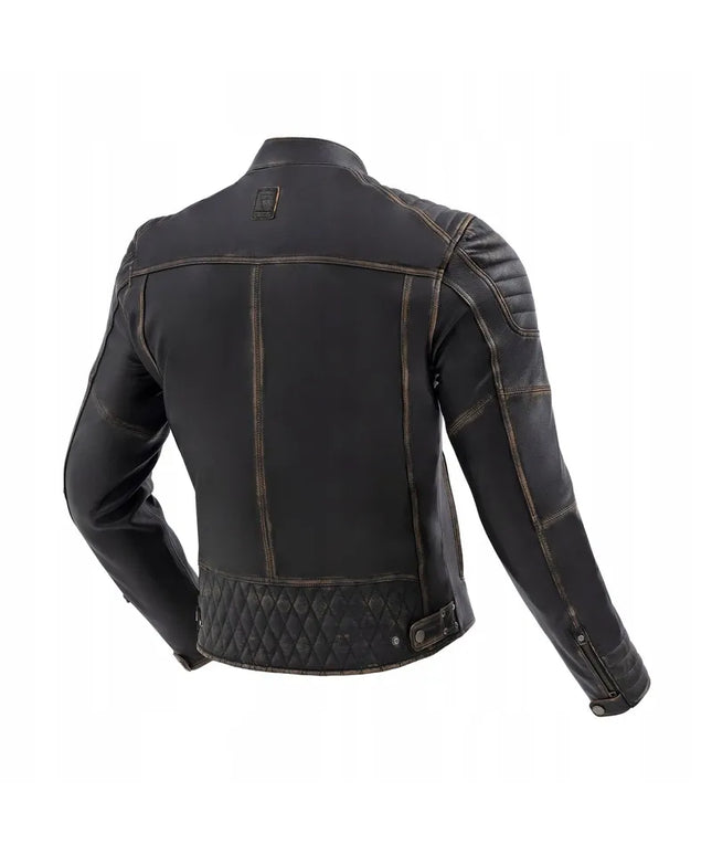 Odinė motociklininko striukė Rebelhorn Hunter II Vintage Brown