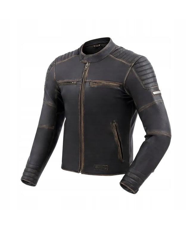 Odinė motociklininko striukė Rebelhorn Hunter II Vintage Brown