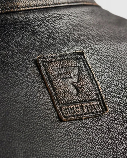 Odinė motociklininko striukė Rebelhorn Hunter II Vintage Brown