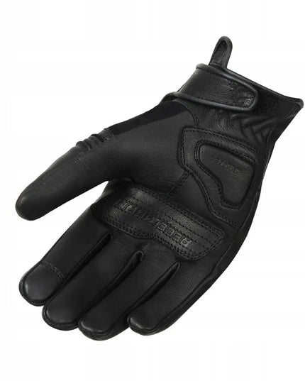 Odinės motociklininko pirštinės Rebelhorn Thug II Lady Black