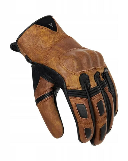 Odinės motociklininko pirštinės Rebelhorn Thug II Vintage Brown S