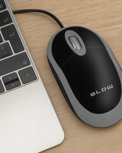 Optinė laidinė USB kompiuterio pelė 1000 DPI, tyli, pilka
