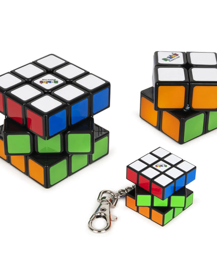 Original Rubik's Cube šeimos rinkinys 2x2 ir 3x3 + 3x3 raktų pakabukas