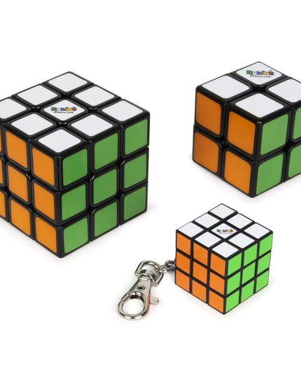 Original Rubik's Cube šeimos rinkinys 2x2 ir 3x3 + 3x3 raktų pakabukas
