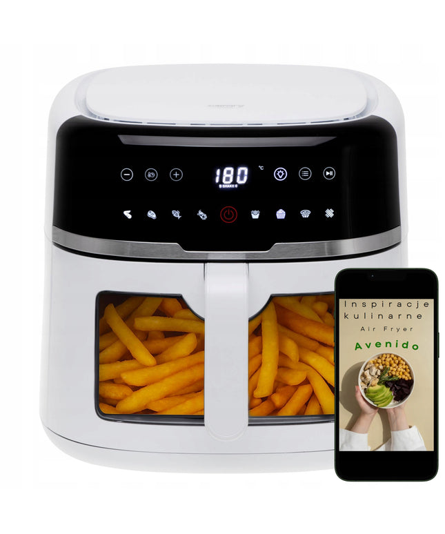 Be riebalų veikianti karšto oro gruzdintuvė Camry CR 6319 – 8 L XXL talpa, 2500 W galia, 9 automatinės programos, jutiklinis valdymas, laikmatis 60 min