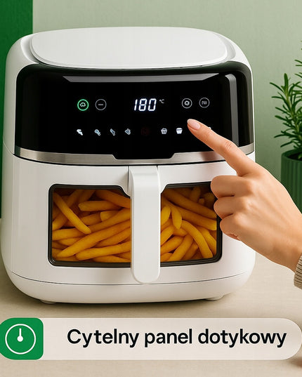 Be riebalų veikianti karšto oro gruzdintuvė Camry CR 6319 – 8 L XXL talpa, 2500 W galia, 9 automatinės programos, jutiklinis valdymas, laikmatis 60 min