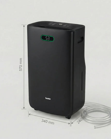 Oro sausintuvas BOSTE drėgmės surinkėjas 20L 6,5L higrostatas LED HEPA 13