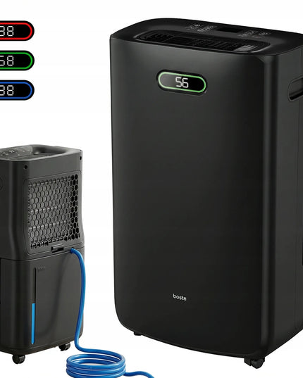 Oro sausintuvas BOSTE drėgmės surinkėjas 20L 6,5L higrostatas LED HEPA 13