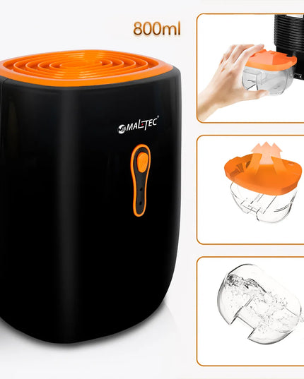 Oro sausintuvas Maltec DH-800, drėgmės sugėriklis, tylus ir efektyvus, 0,8 l, juodas