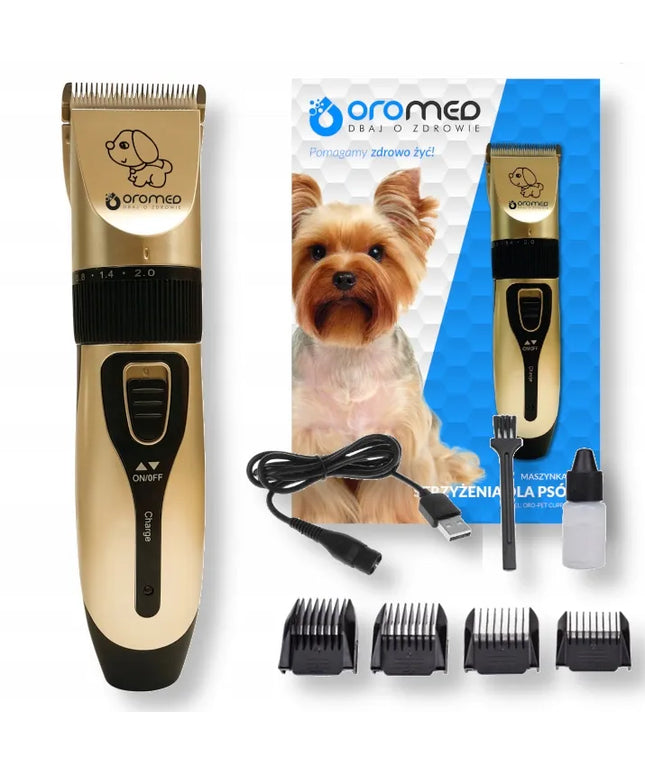 Oromed ORO-PET CLIPPER USB gyvūnų kirpimo mašinėlė, auksinė