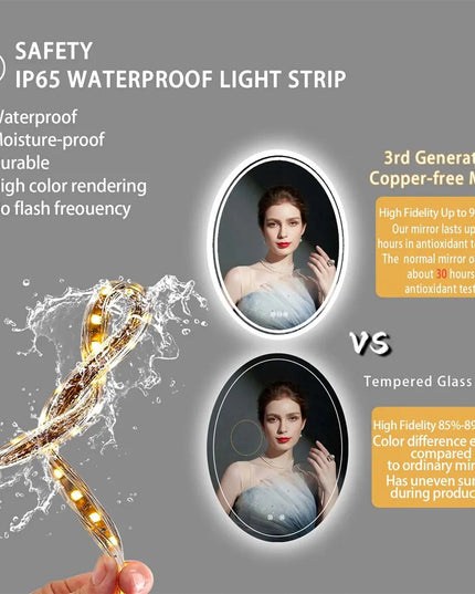 OVALINIS LED sieninis veidrodis 50x70 cm