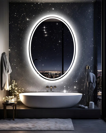 OVALINIS LED sieninis veidrodis 50x70 cm