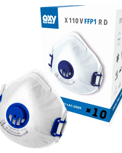 OxyLine puskaukė apsauginė kaukė P1 FFP1 su vožtuvu, 10 vnt.
