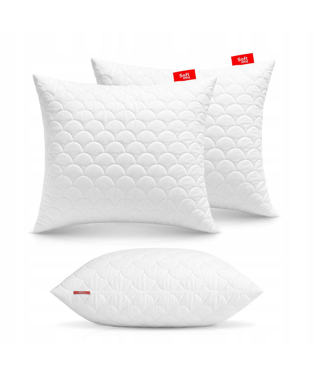 Pagalvės 2vnt 50x60 Softimi antialerginės su užtrauktuku skalbiamos minkštos baltos pagalvės miegui Lenkijos gamybos