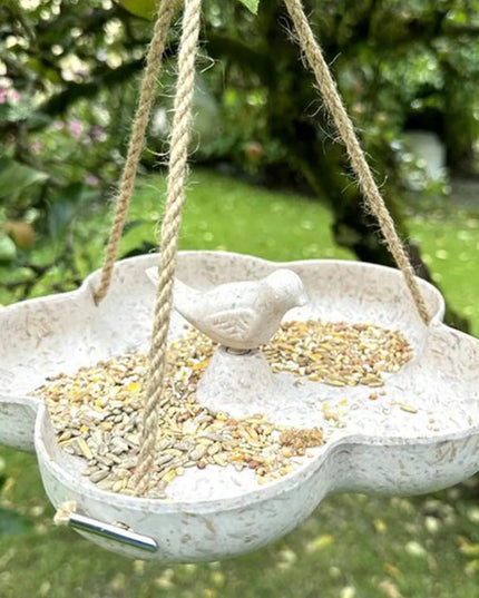 Pakabinama ekologiška lesyklėlė paukščiams, 23 cm, su girdykla balkonui ir sodui