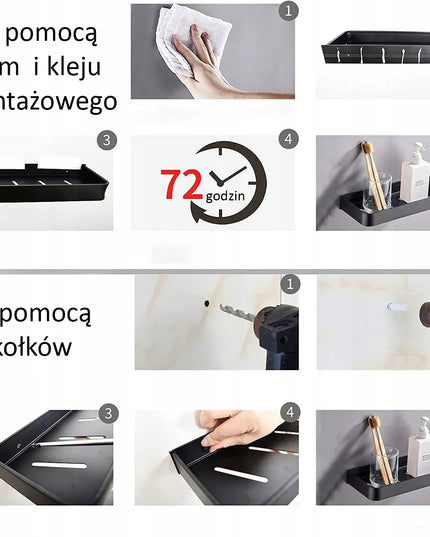 Pakabinama vonios lentyna LOFT 40 cm balta, metalinė