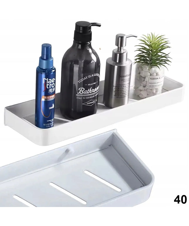 Pakabinama vonios lentyna LOFT 40 cm balta, metalinė