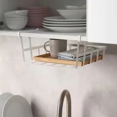 Pakabinamas krepšys lentynai IKEA PÅLYCKE, baltas, 36x26x14 cm