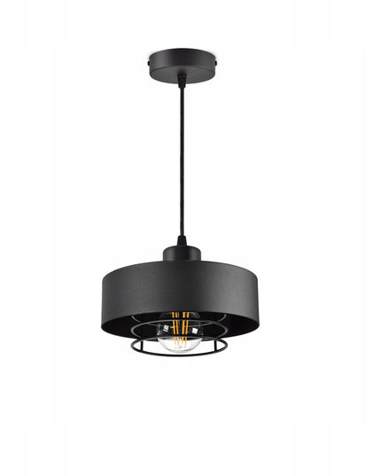 Pakabinamas lubinis šviestuvas loft stiliaus juodas matinis E27 Edison virtuvei ir svetainei