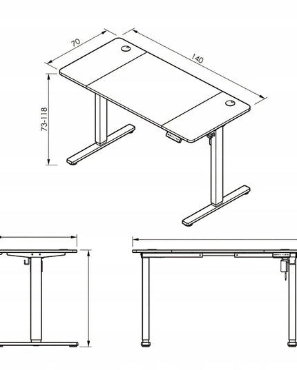 Pakeliamas stalas su elektriniu aukščio reguliavimu 140x70, keliamoji galia 80 kg