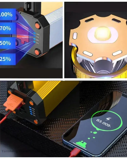 Pakko daugiafunkcis įkraunamas 8000mAh LED prožektorius