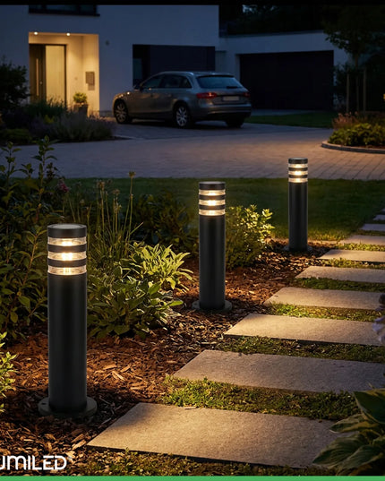 Pastatomas lauko sodo šviestuvas stulpas, IP54, E27 LED, 40 cm, vandeniui atsparus