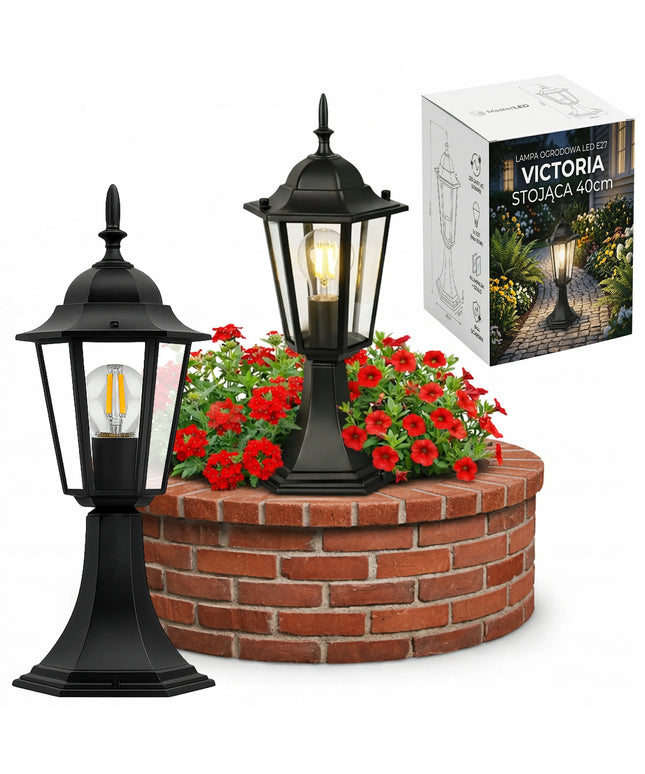 Pastatomas sodo šviestuvas stulpas LED 40cm lauko E27