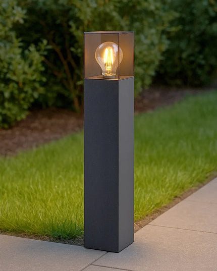 Pastatomas sodo šviestuvas stulpas LED 50cm lauko E27 JUODAS