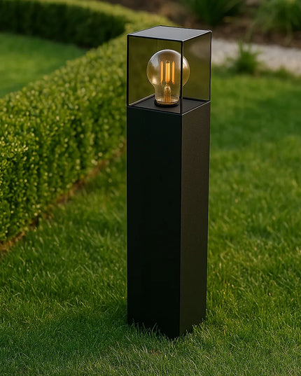 Pastatomas sodo šviestuvas stulpas LED 50cm lauko E27 JUODAS