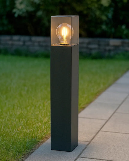 Pastatomas sodo šviestuvas stulpas LED 50cm lauko E27 JUODAS