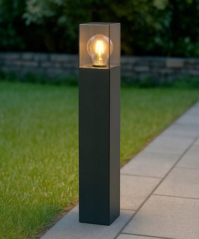 Pastatomas sodo šviestuvas stulpas LED 50cm lauko E27 JUODAS