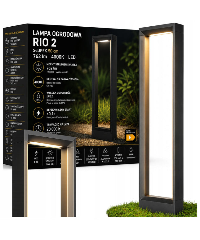 Pastatomas sodo šviestuvas stulpelis 50 cm, 762 lm, išorinis, 4000 K LED