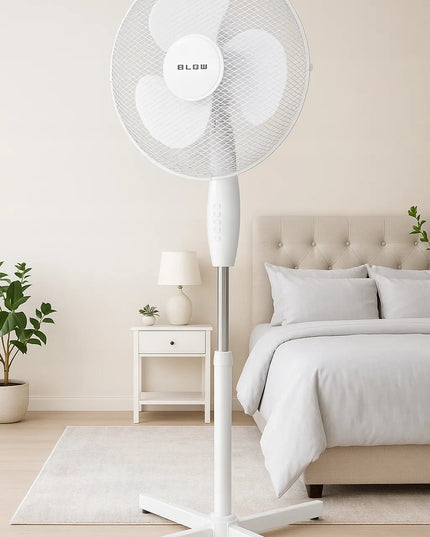 Pastatomas ventiliatorius BLOW 55W 40cm su reguliuojamu aukščiu ir osciliacija