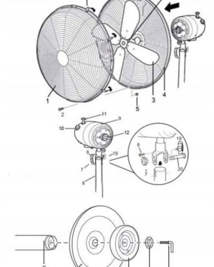 Pastatomas ventiliatorius BLOW su 4 mentėmis, 60W, 125cm, tylus ir galingas metalinis