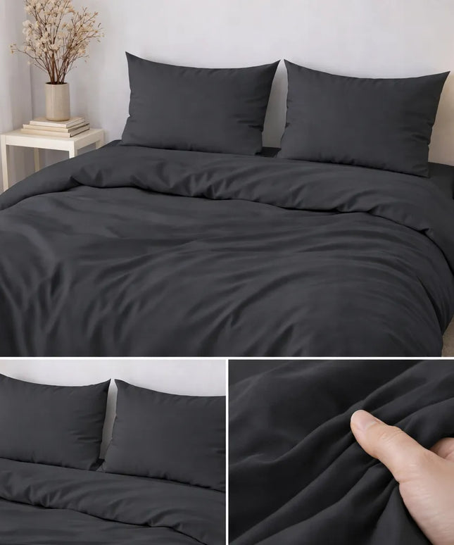 Patalynė 160x200 + 2 užvalkalai, komplektas su užtrauktuku – juoda