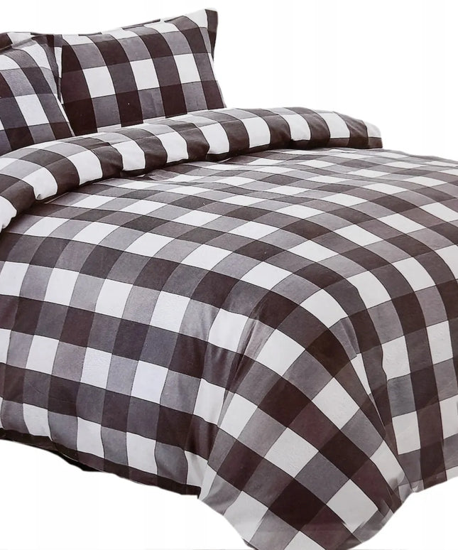 Patalynės komplektas 160x200 100% medvilnės satinas 3 dalių + užvalkalai 70x80 languotas