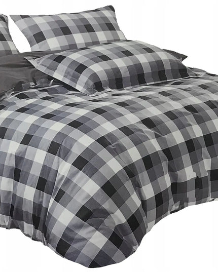Patalynės komplektas 160x200 100% medvilnės satinas 3 dalių + užvalkalai 70x80 languotas