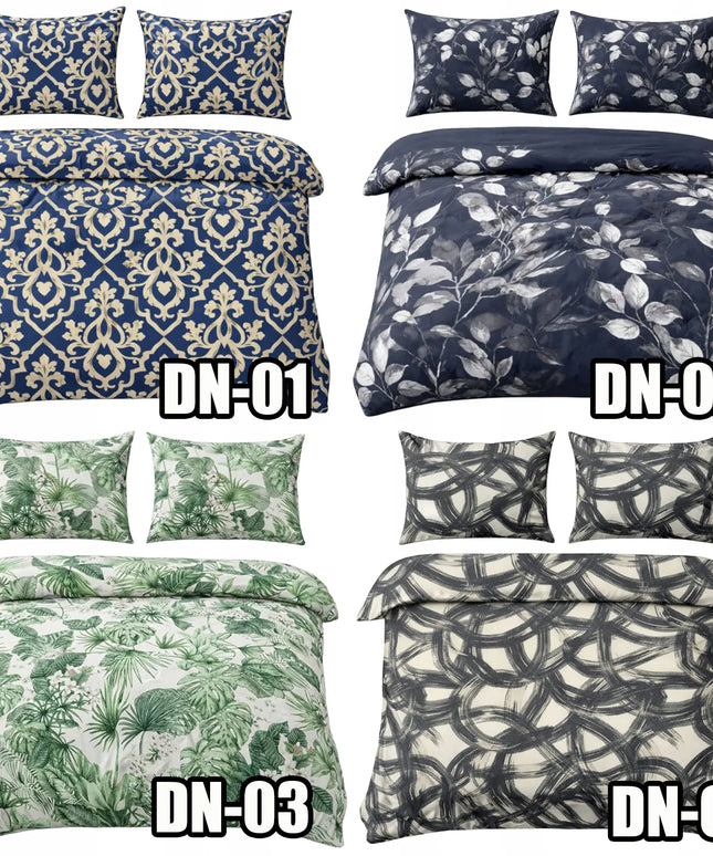 Patalynės komplektas 160x200 + 2x70x80 medvilnės satinas, ĮVAIRŪS RAŠTAI