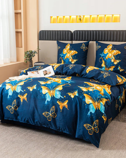 Patalynės komplektas 160x200 iš medvilnės satino + 2 pagalvių užvalkalai + paklodė A3369