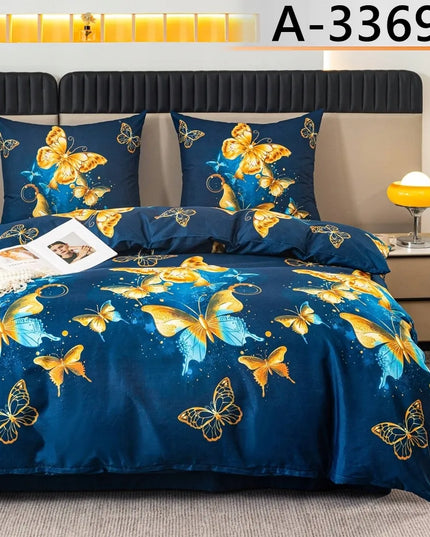 Patalynės komplektas 160x200 iš medvilnės satino + 2 pagalvių užvalkalai + paklodė A3369