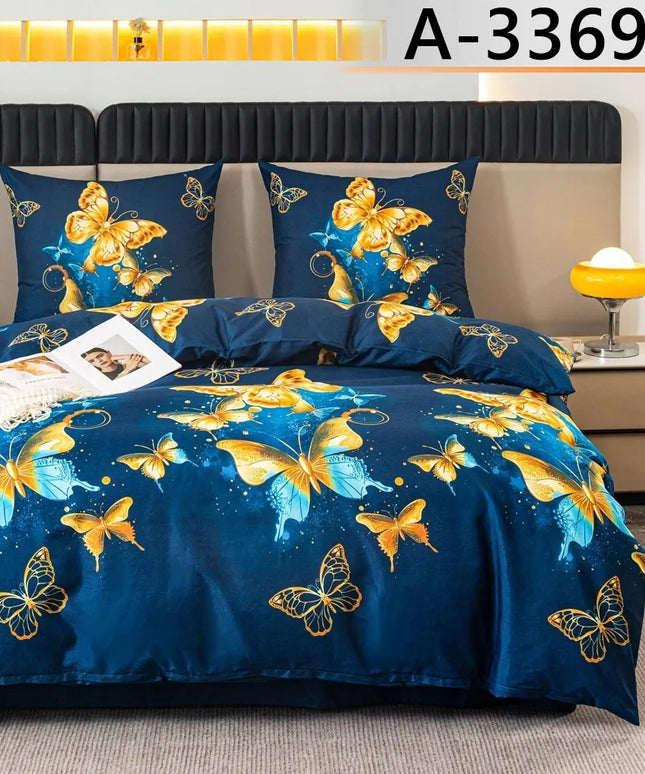 Patalynės komplektas 160x200 iš medvilnės satino + 2 pagalvių užvalkalai + paklodė A3369