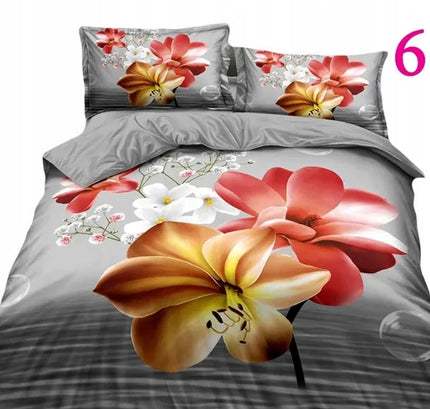 Patalynės komplektas 3D 200x220cm medvilnės satinas 4 dalių