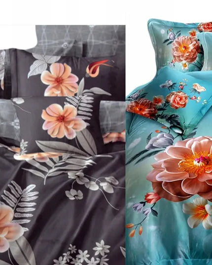 Patalynės komplektas 3D 200x220cm medvilnės satinas 4 dalių