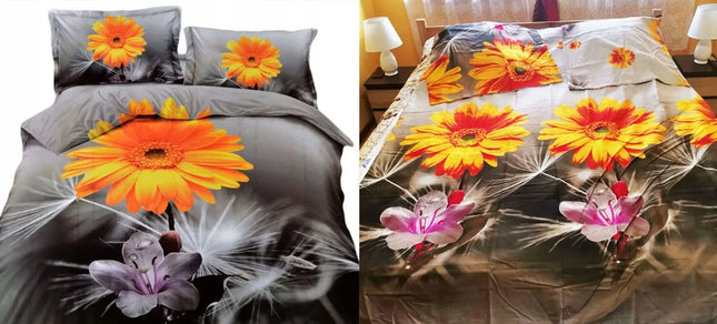 Patalynės komplektas 3D 200x220cm medvilnės satinas 4 dalių