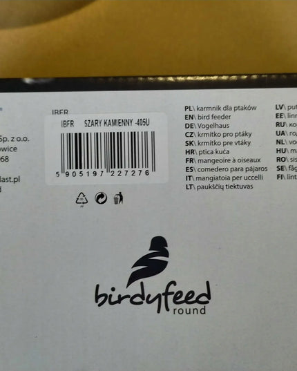 Paukščių lesykla Birdyfeed Round pilka akmens spalvos